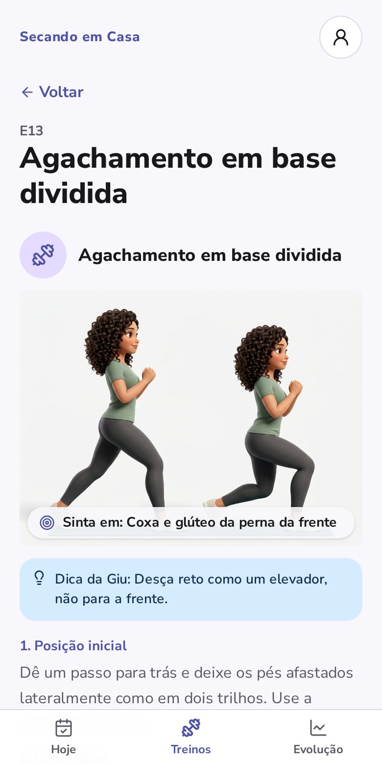 Tela do app: 2. Siga a Coach Giu